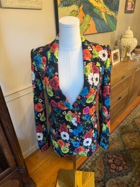 NWT Alice + Olivia Floral Blazer Jacket Size 6 $550 Multicolor